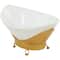 CosmoLiving by Cosmopolitan 23" White Glass Hammered Kitchen Serving Bowl with Gold Metal Stand